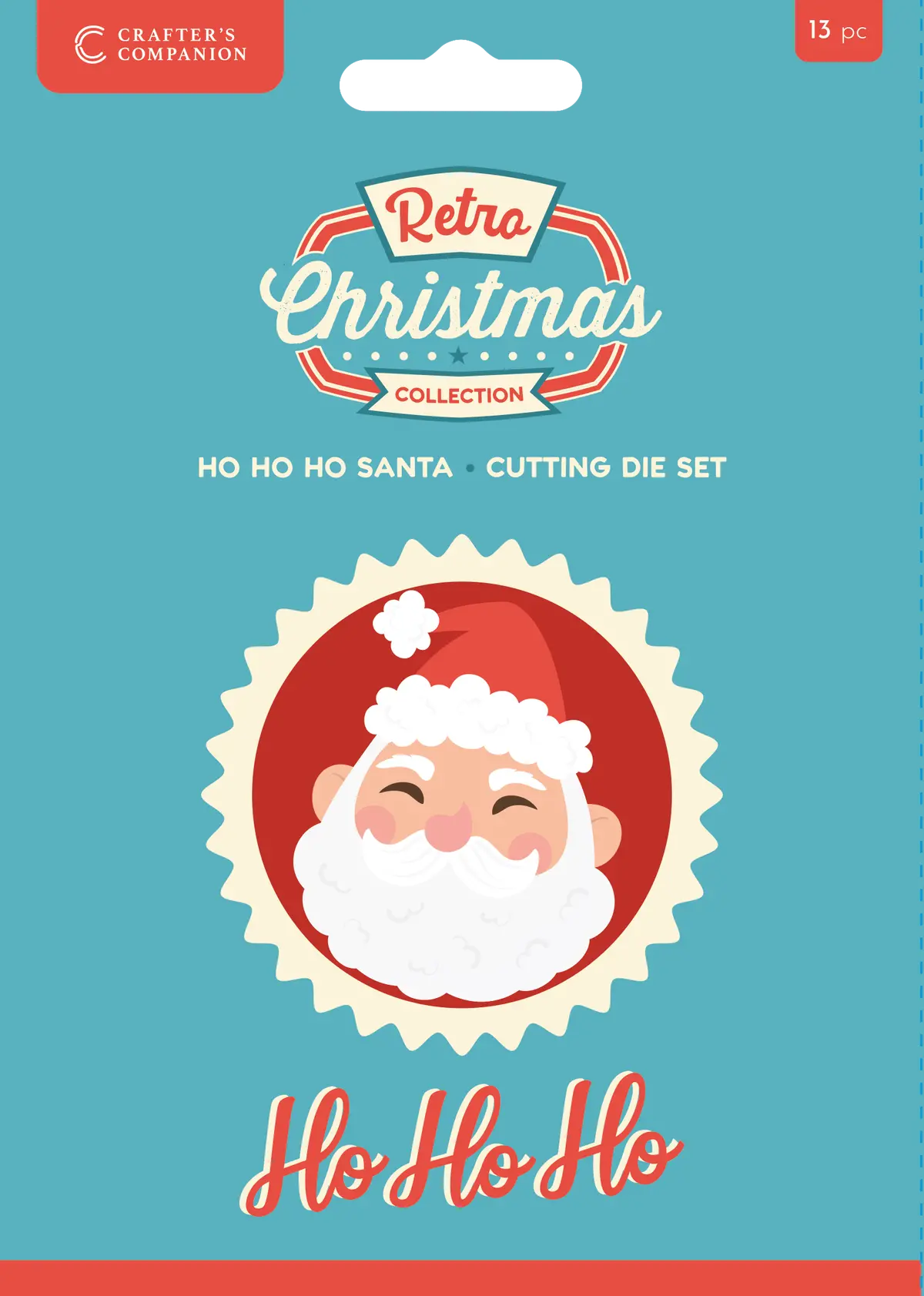 Crafter's Companion Retro Christmas Collection Metal Die Set - Ho Ho Ho Santa 1