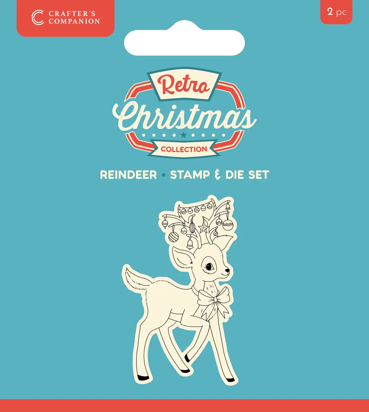 Crafter's Companion Retro Christmas Collection Stamp & Die Set - Reindeer 1