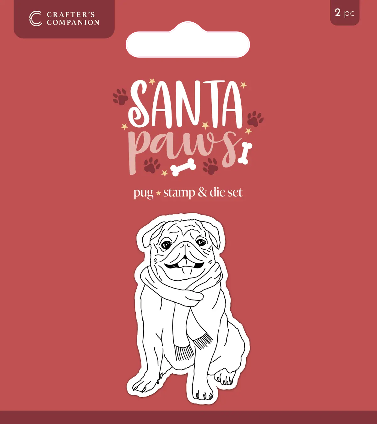 Crafter’S Companion Santa Paws Stamp And Die - Pug 1
