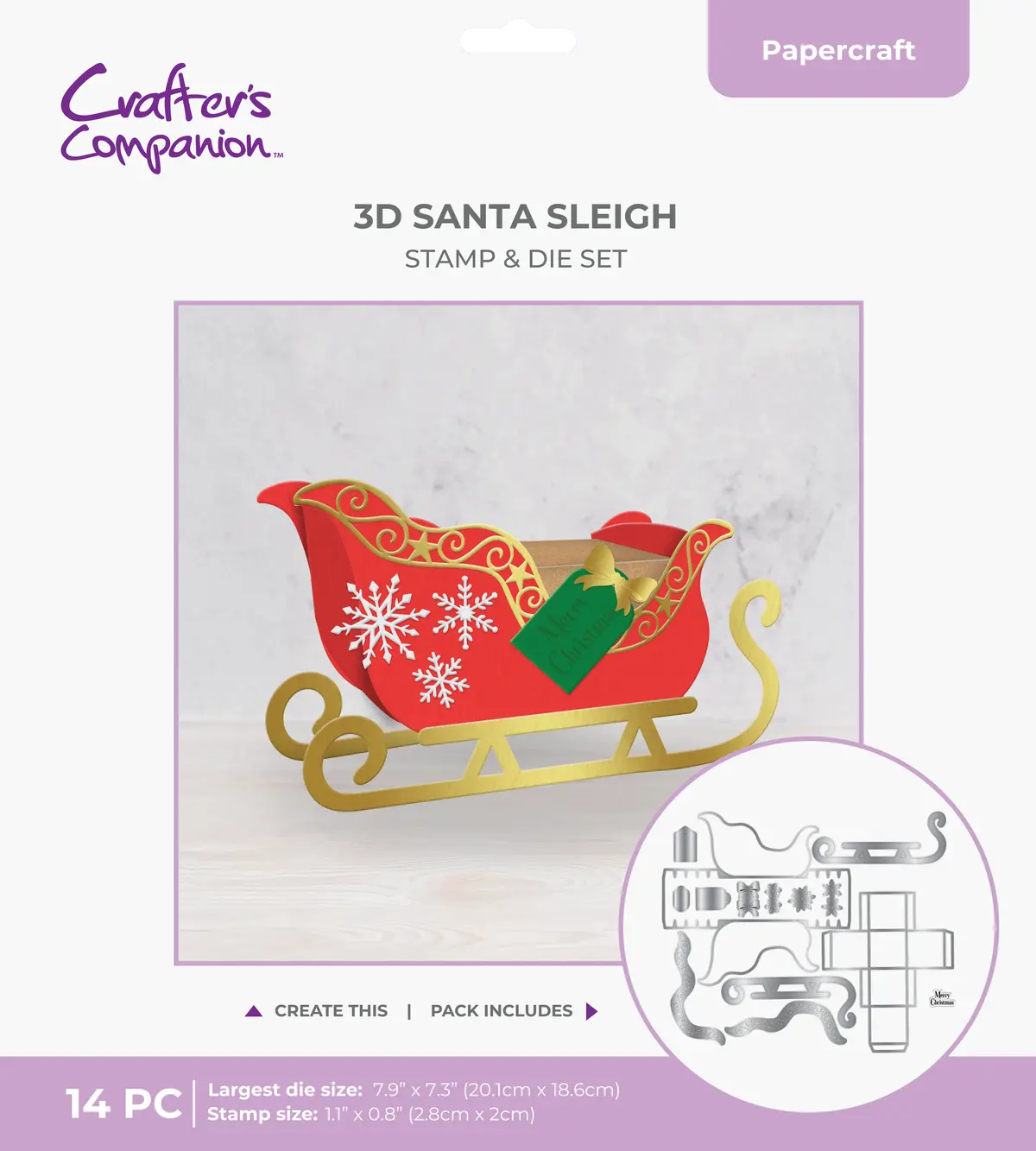 Crafter’S Companion Stamp & Dies - 3D Santa Sleigh 1