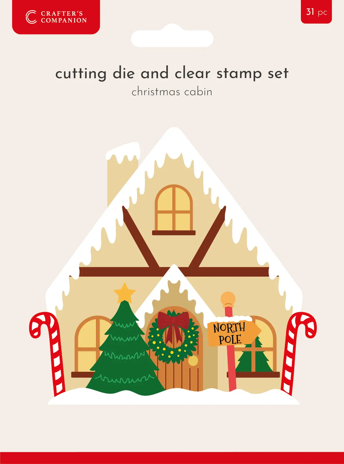 Crafters Companion Stamp & Die - Christmas Cabin 1