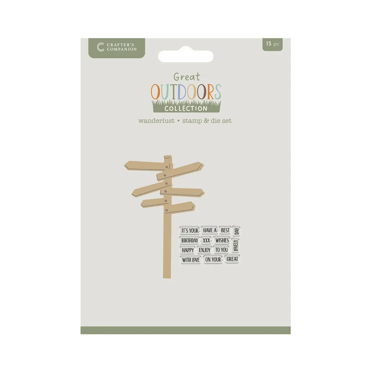 Crafters Companion The Great Outdoors Stamp & Die Set - Wander Lust 1