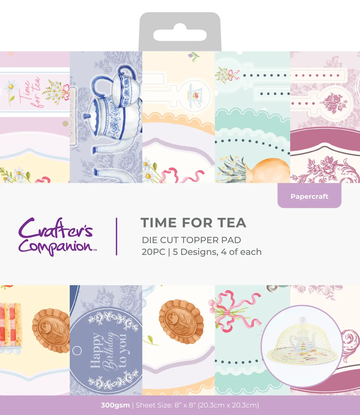 Crafter's Companion 8"X8" Topper Pad - Time For Tea 1