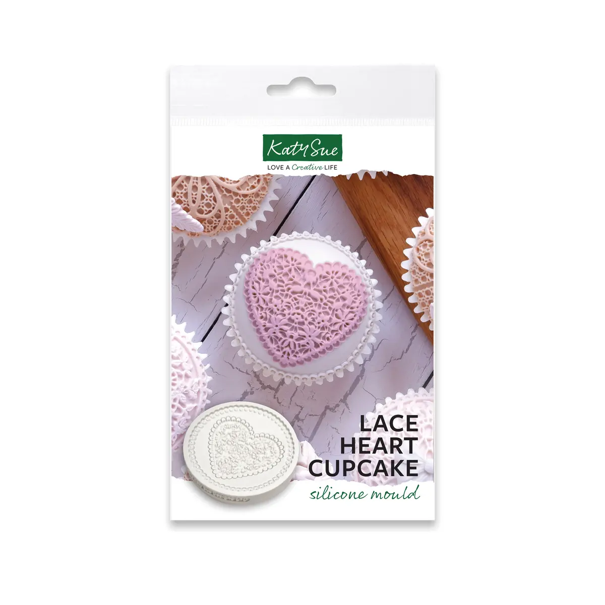 Lace Heart Cupcake Silicone Mould 1