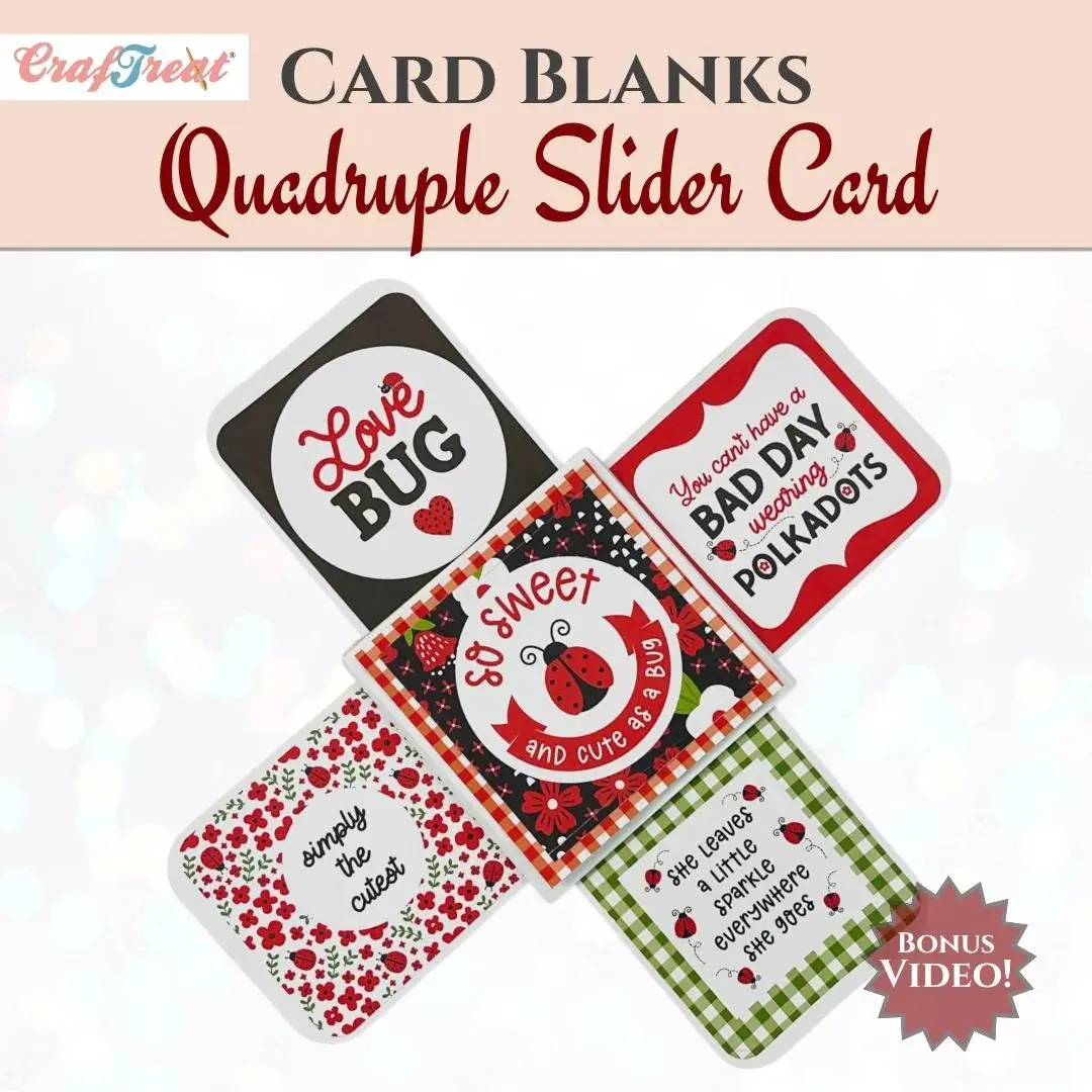 Craftreat Card Blanks - Quadruple Slider Card - White - 3 Sets 1