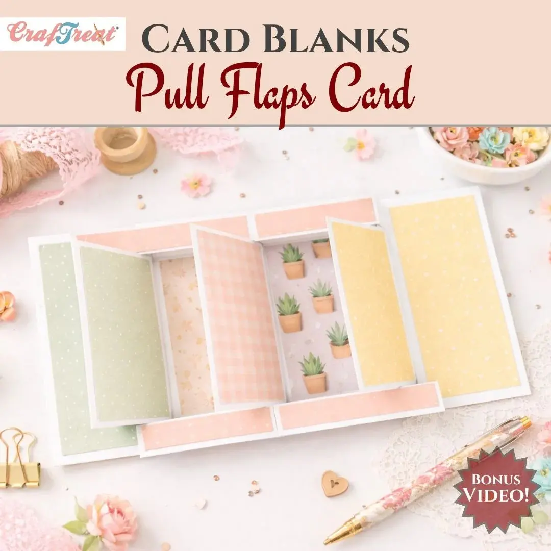 Craftreat Card Blanks - Pull Flaps Card - White - 3 Sets 1