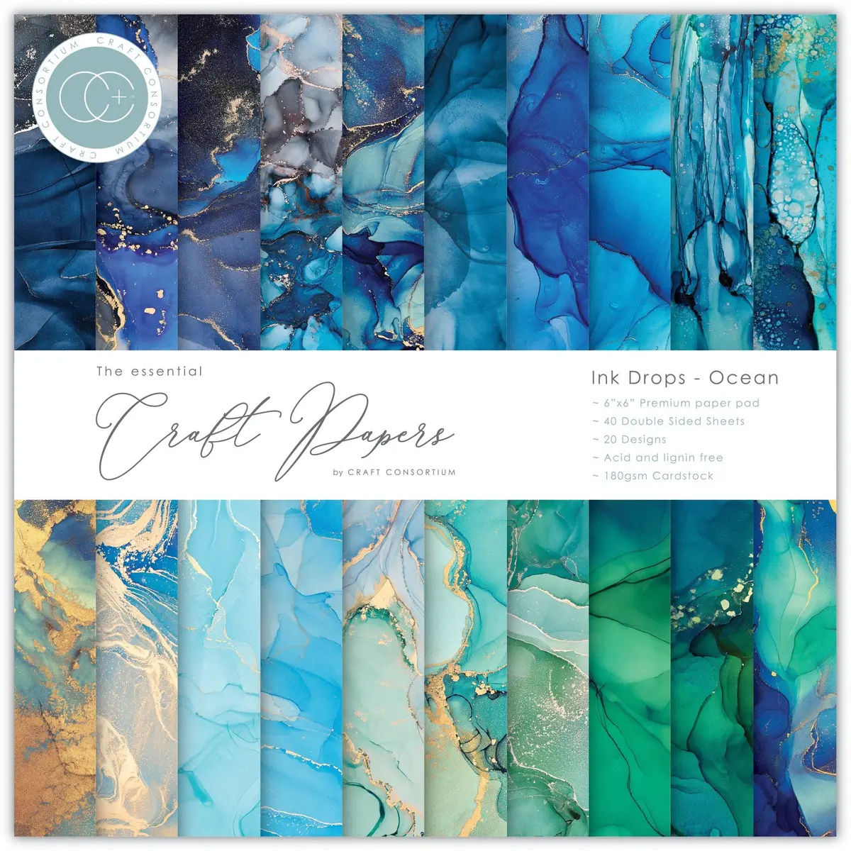 Ink Drops - Ocean 6X6 Premium Paper Pad 1