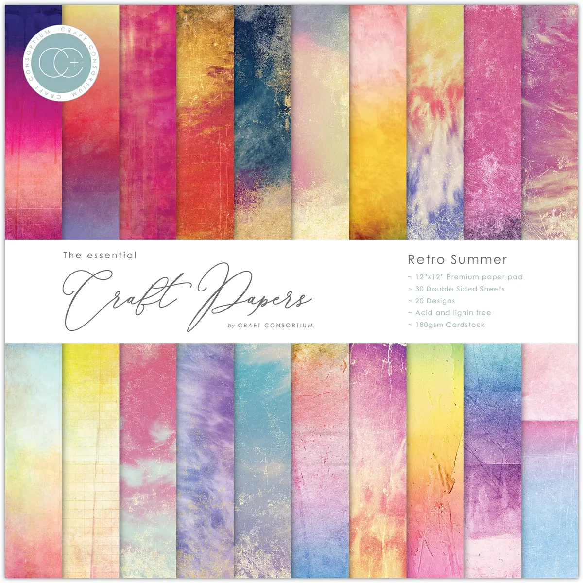 Craft Consortium Retro Summer - 12X12 Premium Paper Pad 1