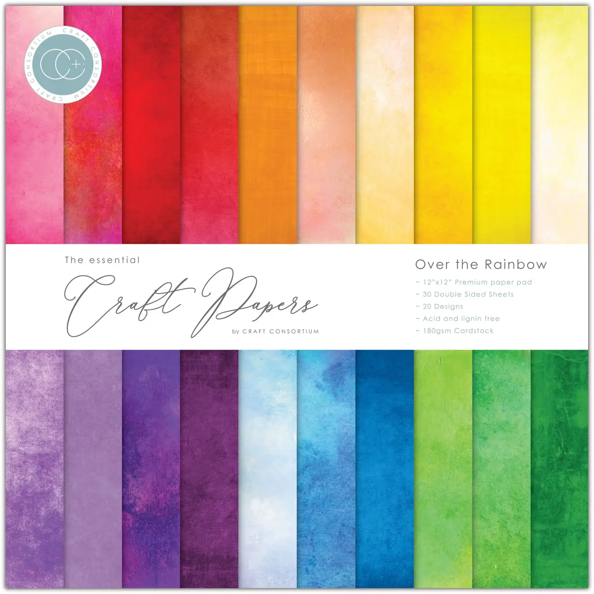 Craft Consortium Over The Rainbow - 12X12 Premium Paper Pad 1