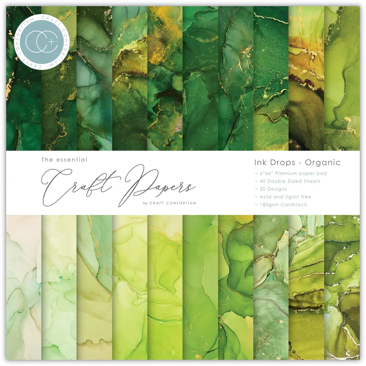 Craft Consortium Ink Drops - Organic - 6X6 Paper Pad 1