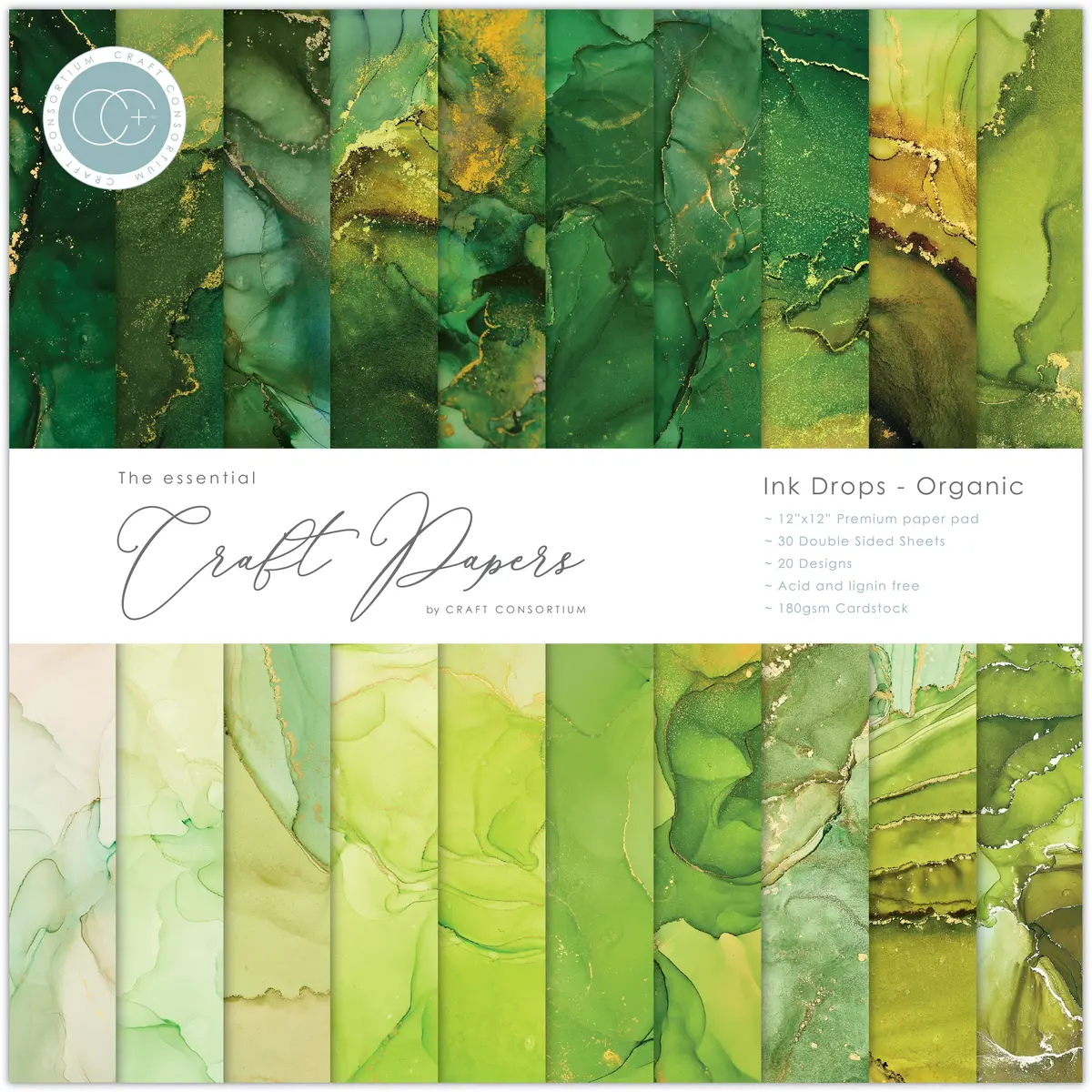 Craft Consortium Ink Drops - Organic - 12X12 Paper Pad 1