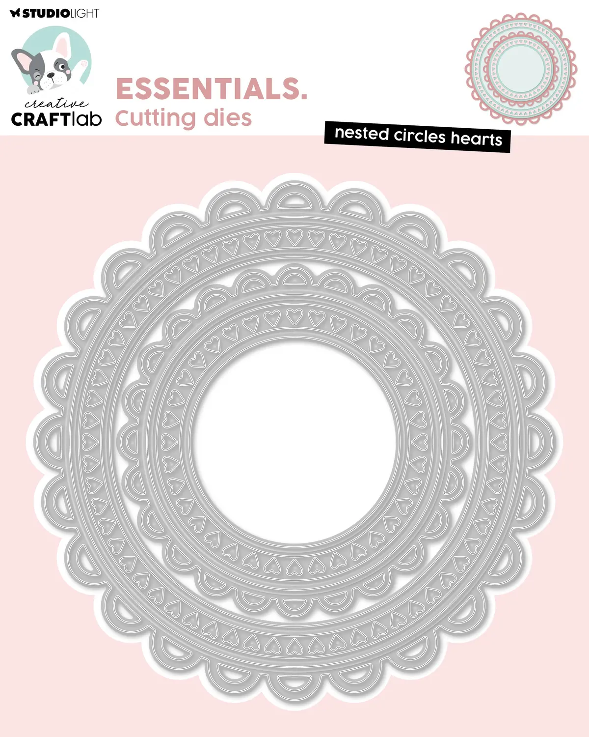 Ccl Cutting Die Nested Circles Hearts Essentials 8 Pieces 1