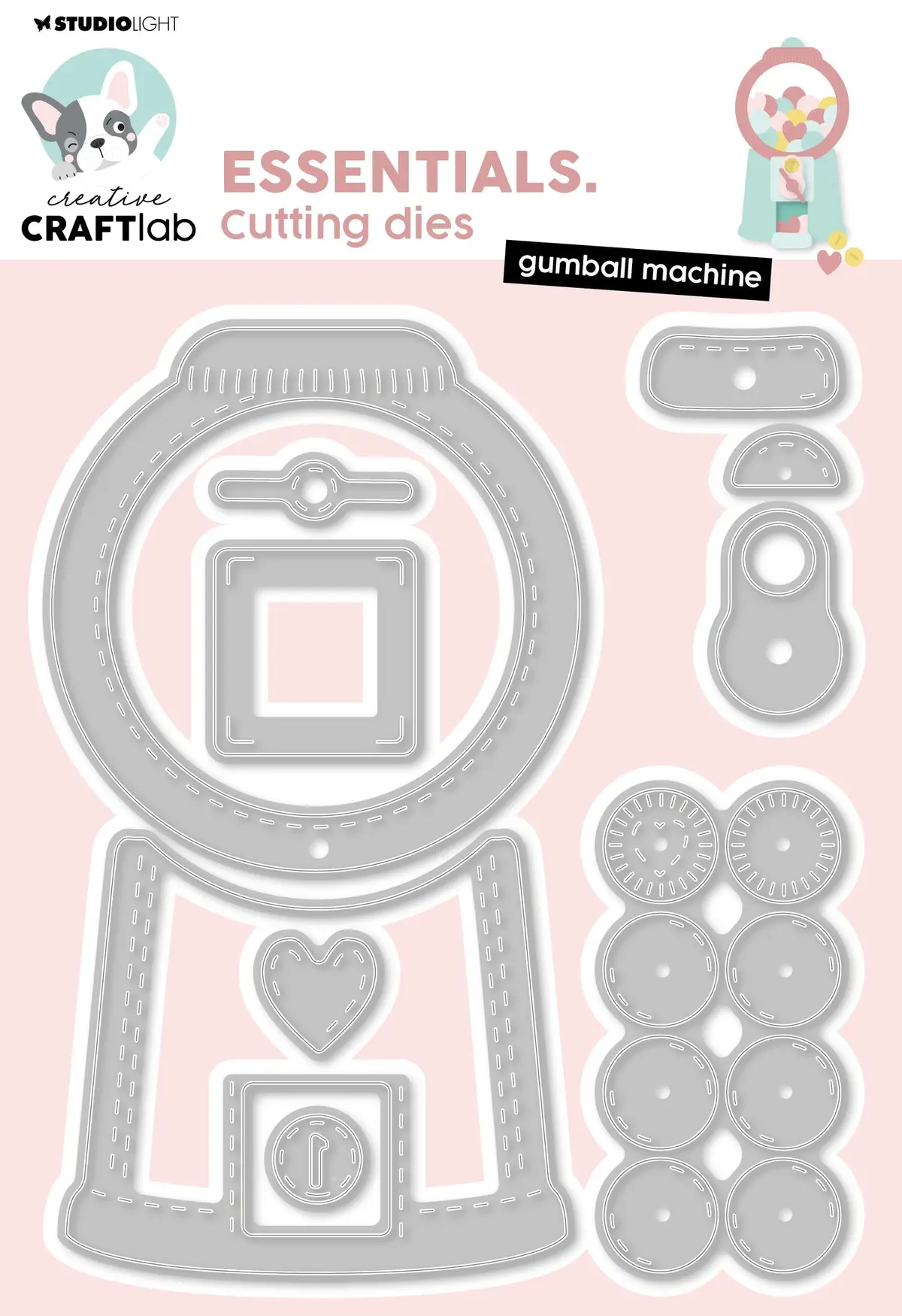 Ccl Cutting Die Gumball Machine Essentials 17 Pieces 1