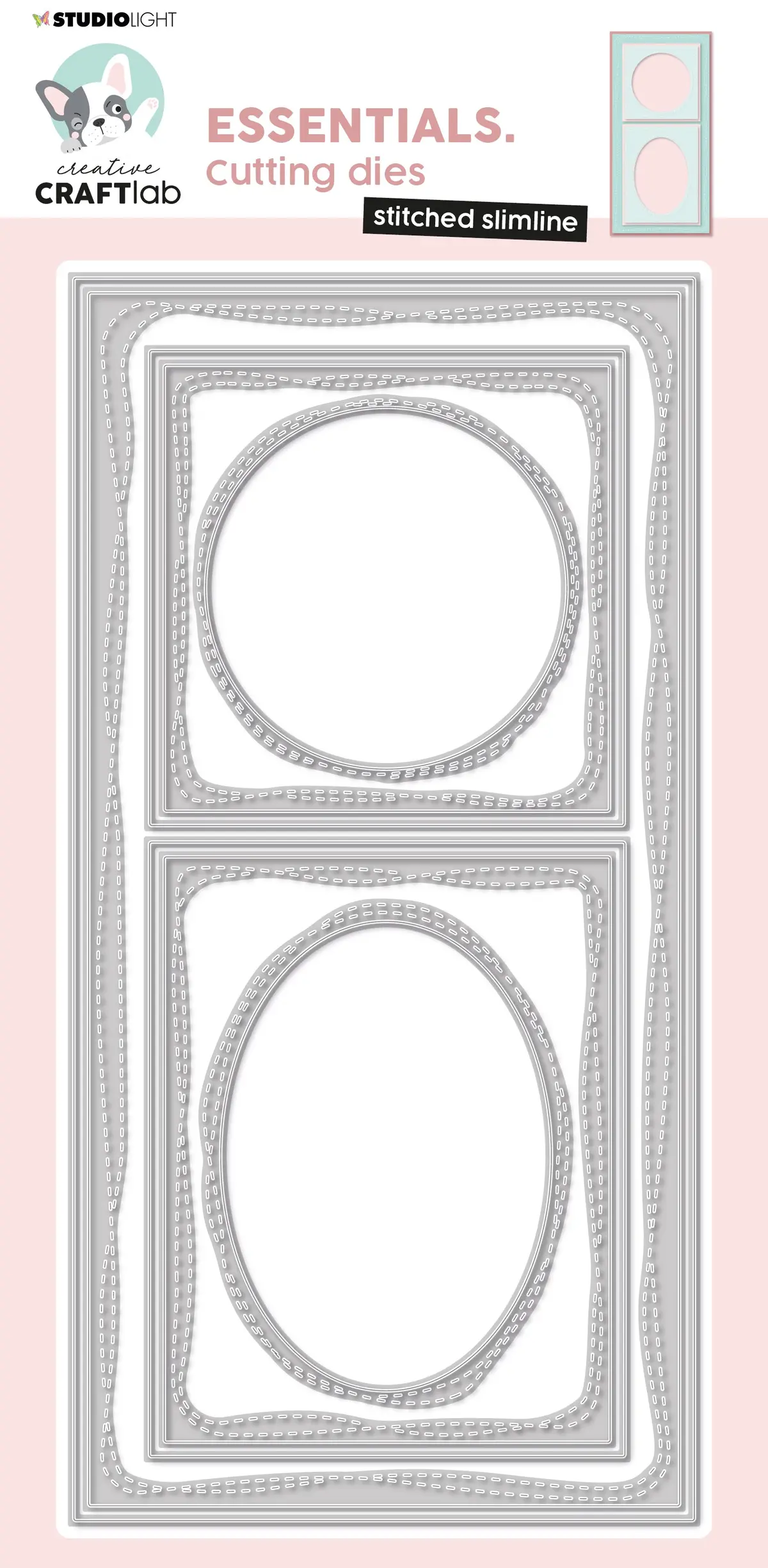 Ccl Cutting Dies Stitched Slimline Essentials 210X105x1mm 8 Pc Nr.544 1