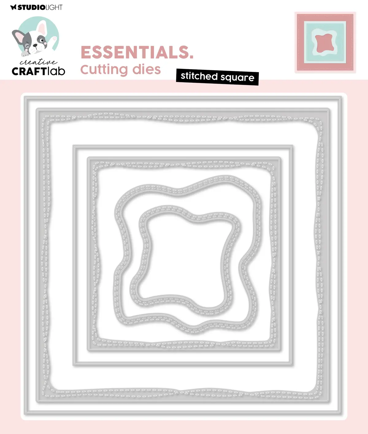 Ccl Cutting Die Stitched Square Essentials 147X147x1mm 6 Pc Nr.761 1
