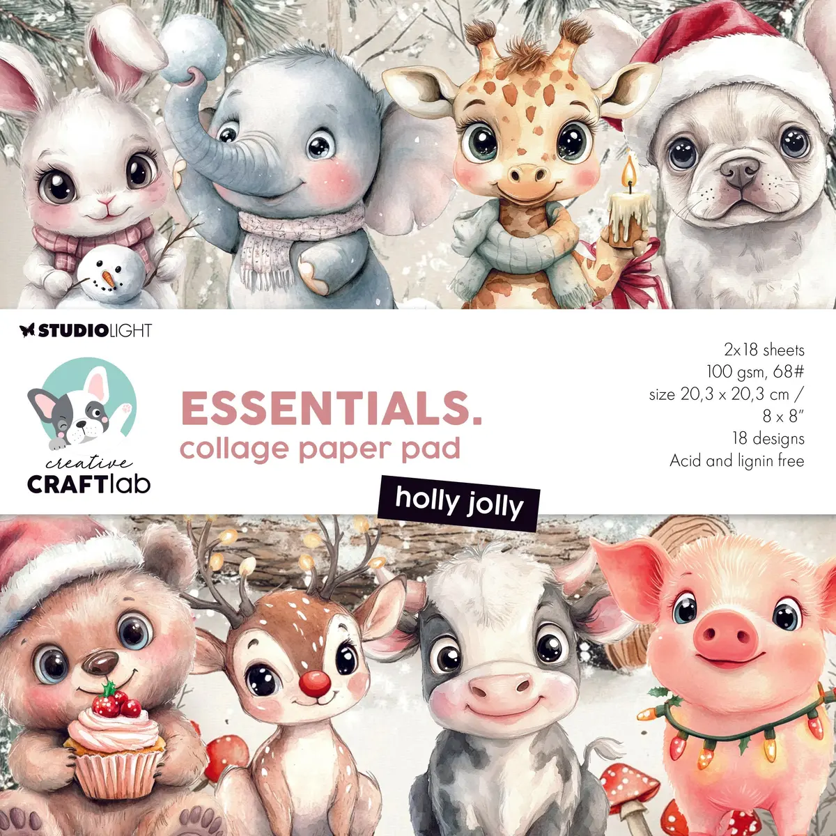 Ccl Collage Paper Pad Holly Jolly Essentials 36 Sheets 1