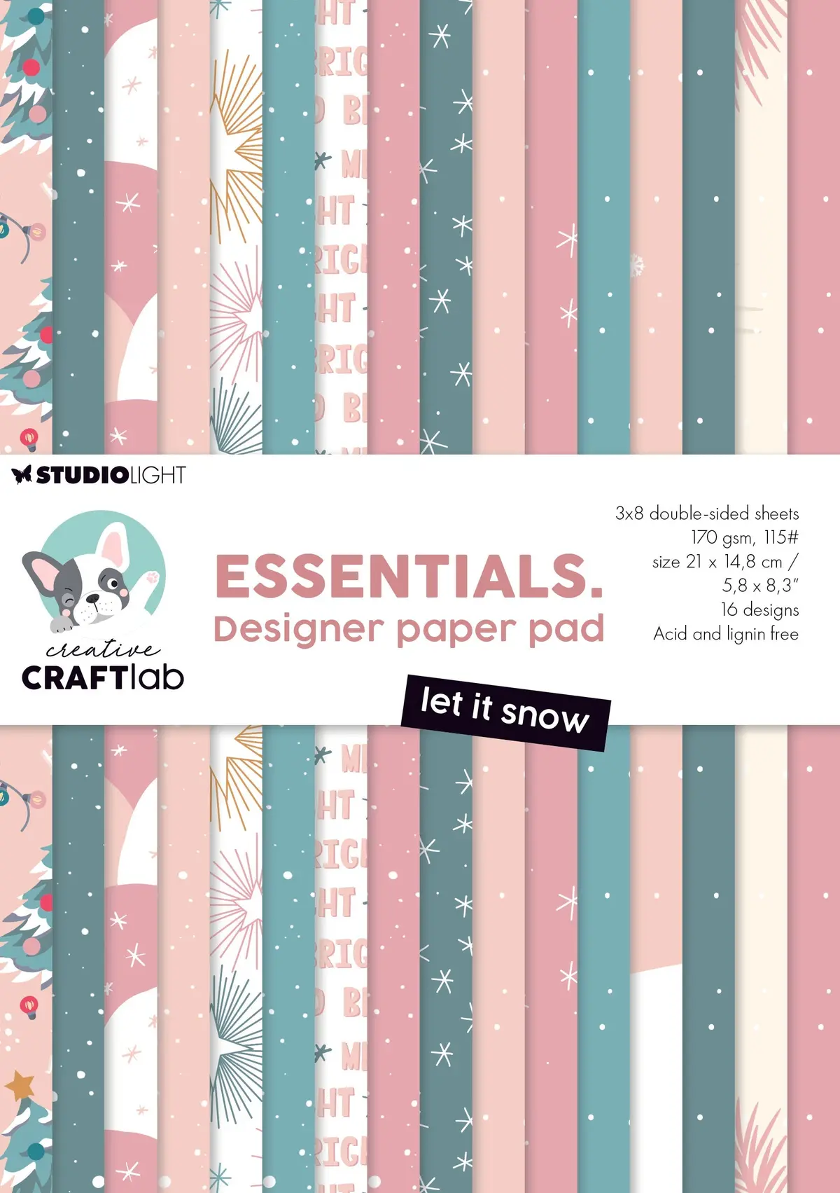 Ccl Designer Paper Pad Let It Snow Essentials 24 Sheets 1