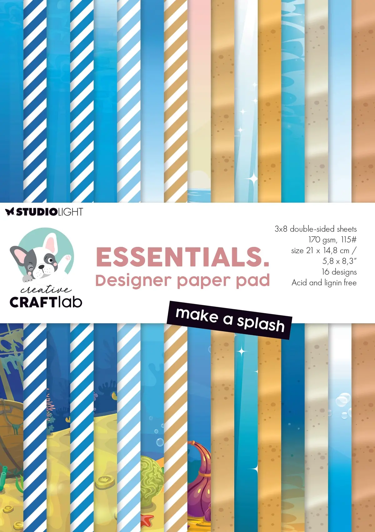 Ccl Designer Paper Pad Make A Splash Essentials 24 Sheets 1