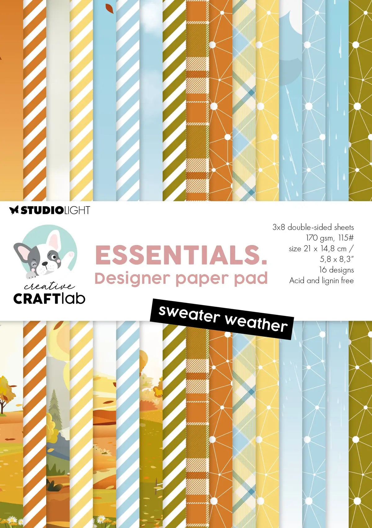 Ccl Designer Paper Pad Sweater Weather Essentials 24 Sheets 1