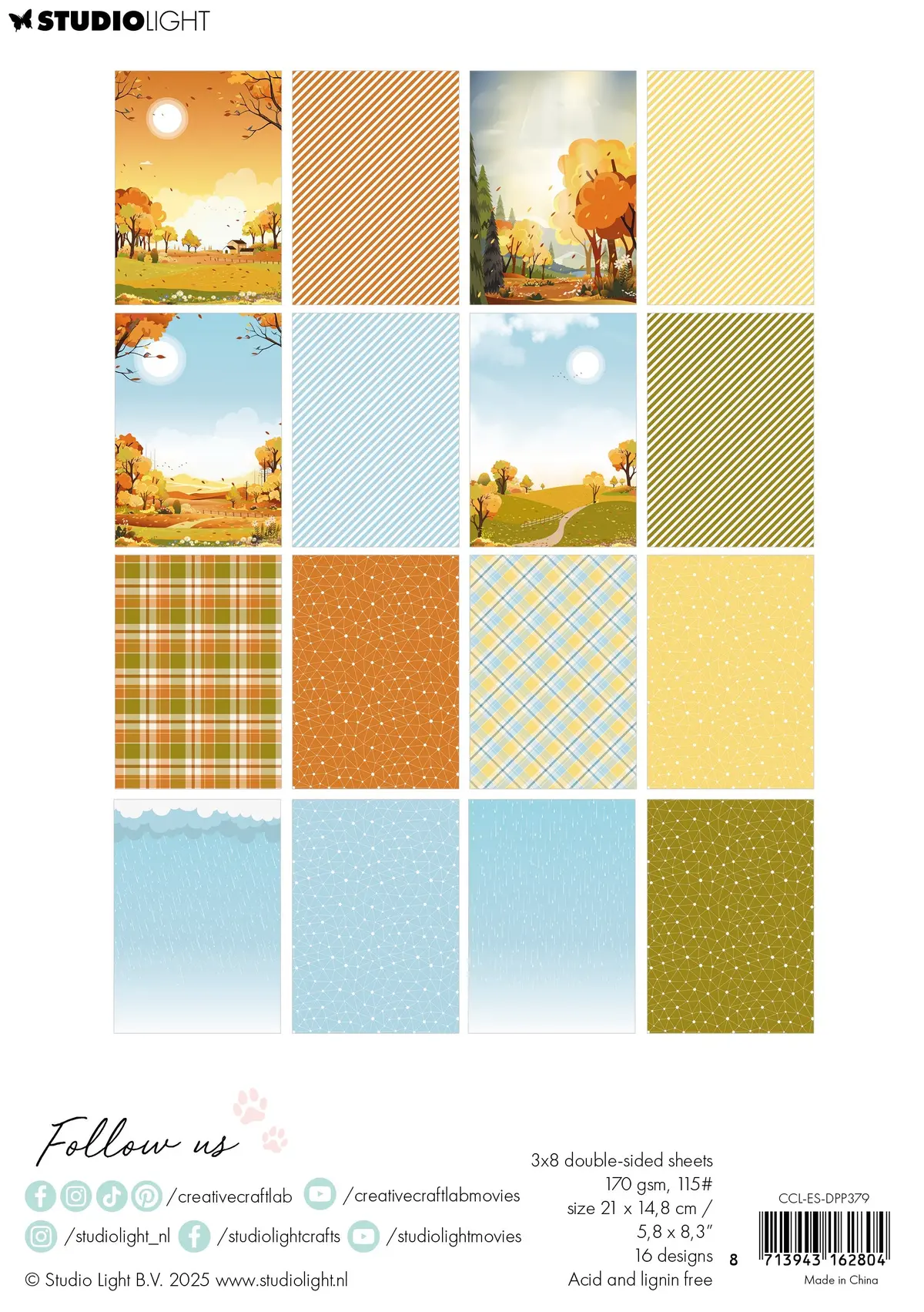 Ccl Designer Paper Pad Sweater Weather Essentials 24 Sheets 2
