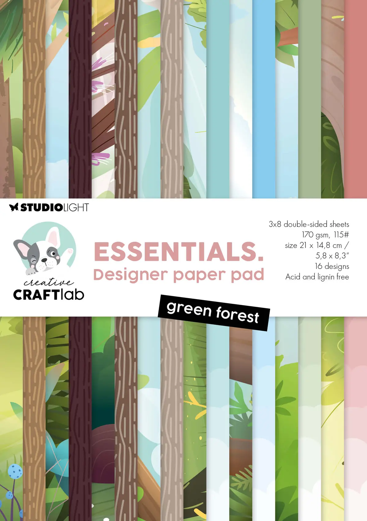 Ccl Designer Paper Pad Green Forest Essentials 1