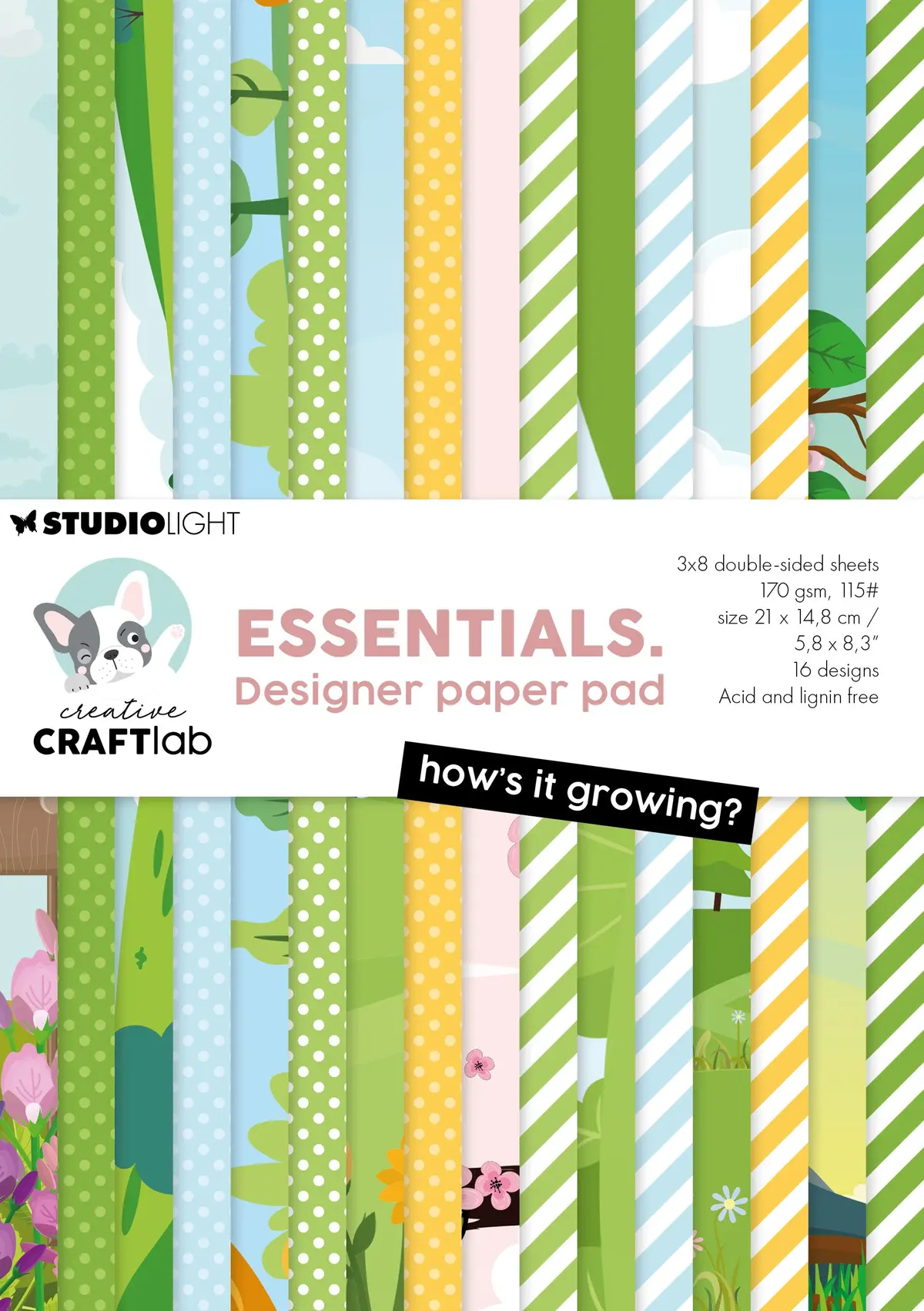 Ccl Designer Paper Pad How's It Growing? Essentials 24 Sheets 1