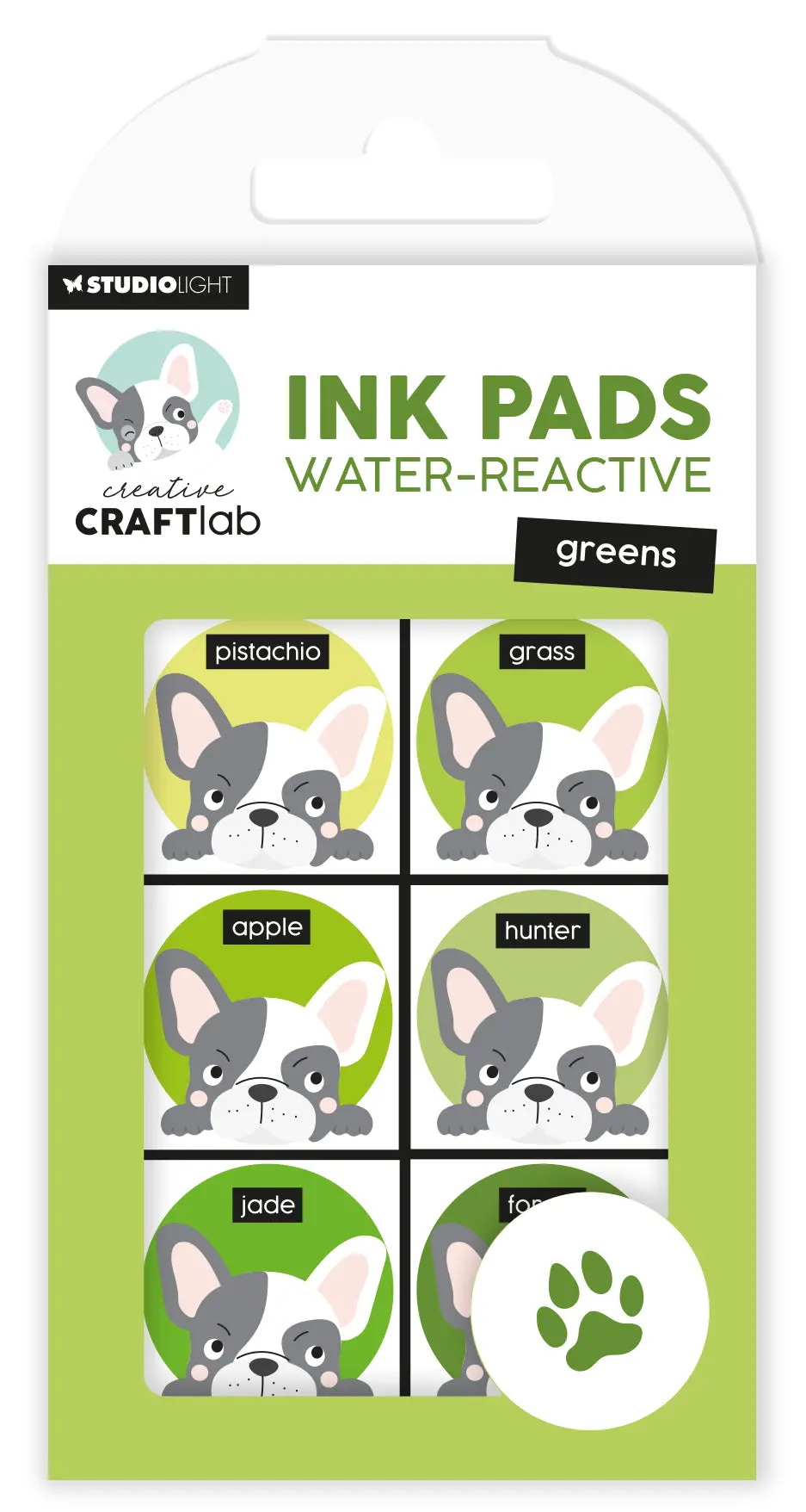 Ccl Ink Pads Water-Reactive Greens Essentials 120X70x16mm 6 Pc Nr.22 1