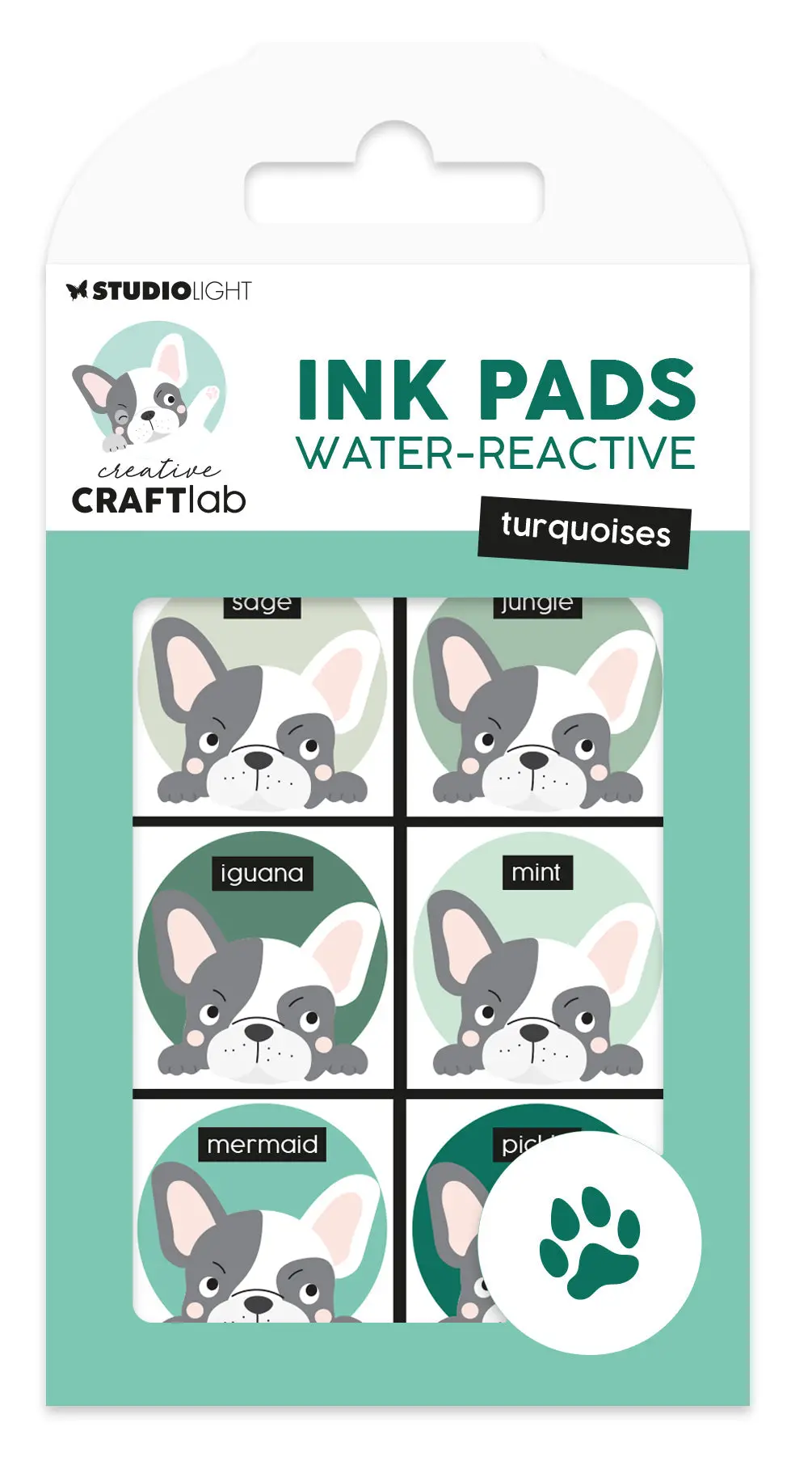 Ccl Ink Pads Water-Reactive Turquoises Essentials 6 Pc 1