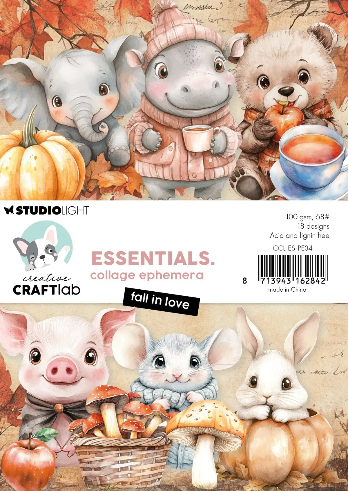 Ccl Collage Ephemera Fall In Love Essentials 18 Pieces 1