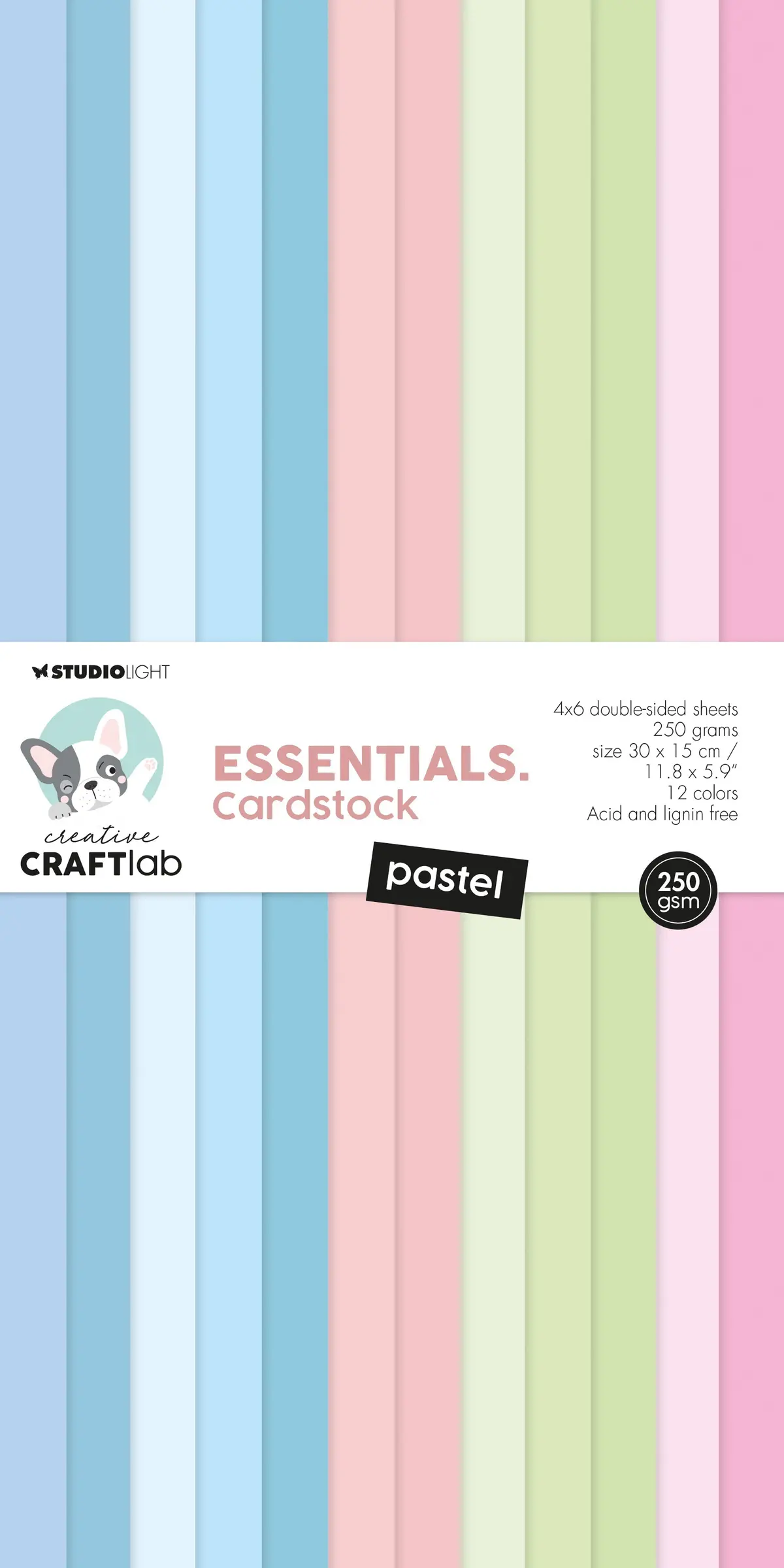 Ccl Paper Pad Pastel 250Gsm Essentials 300X150x9mm 24 Sh Nr.127 1