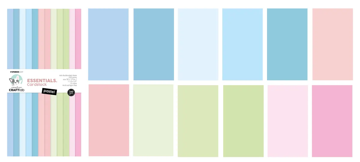 Ccl Paper Pad Pastel 250Gsm Essentials 300X150x9mm 24 Sh Nr.127 2