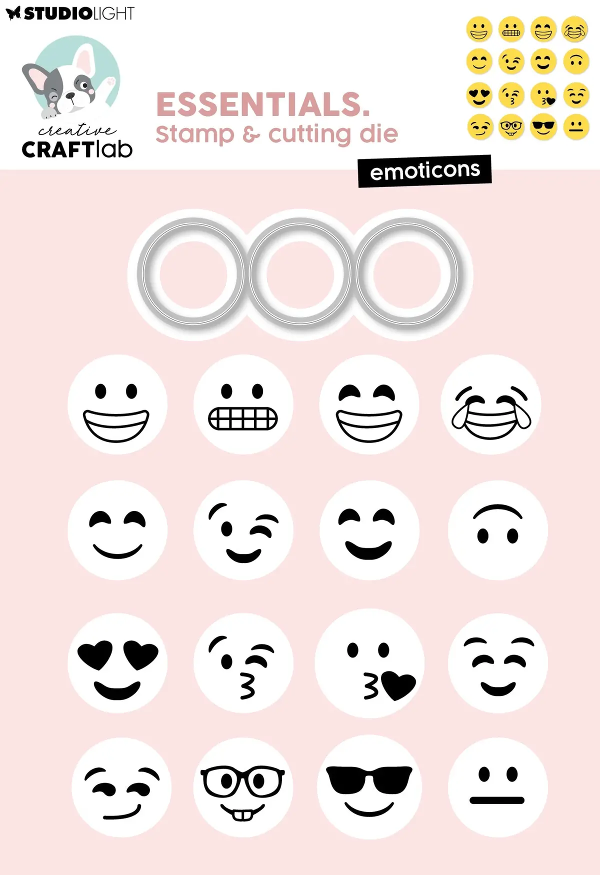 Ccl Stamp & Cutting Die Emoticons Essentials 17 Pieces 1