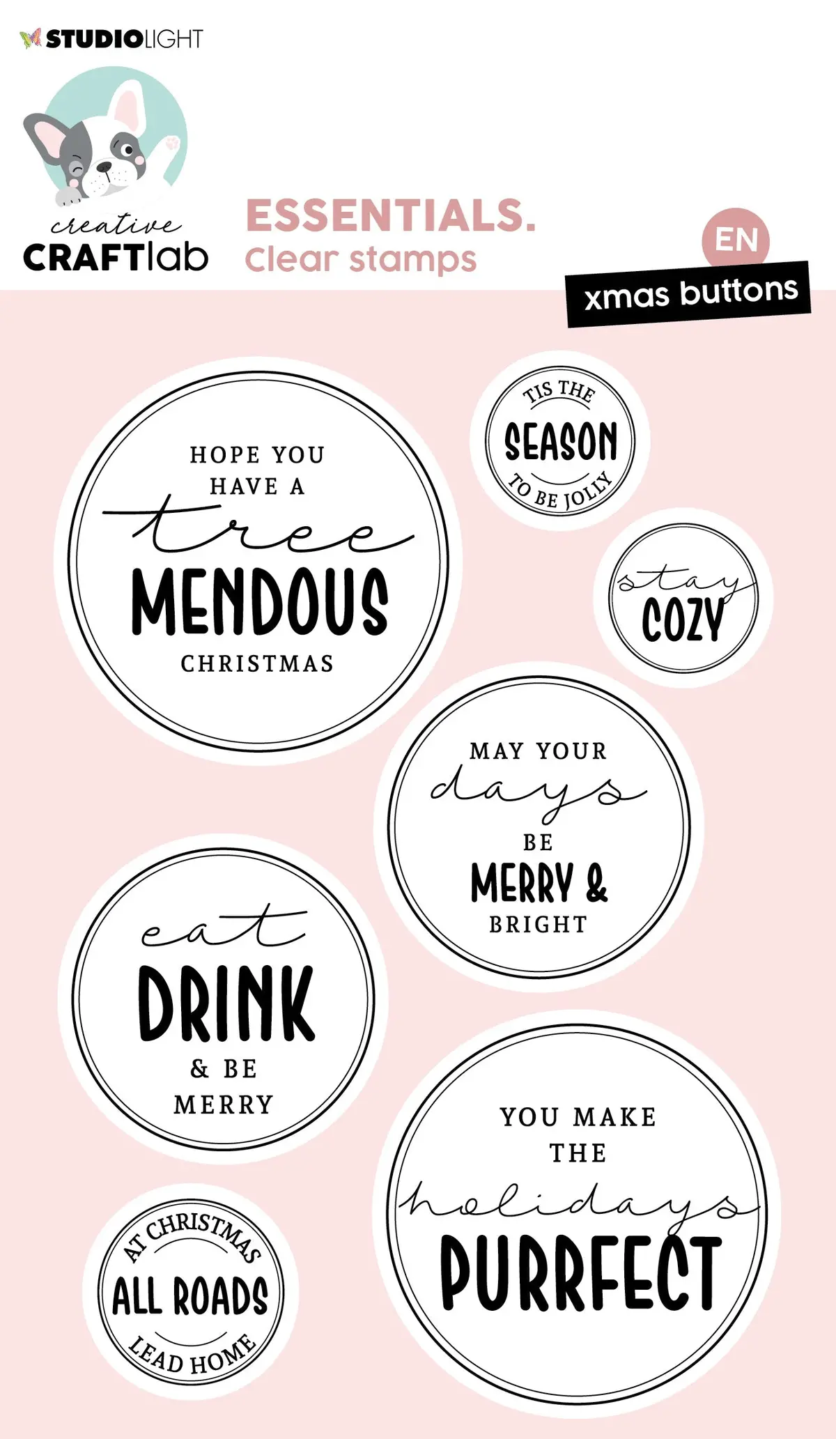 Ccl Clear Stamp Xmas Buttons Essentials 96X142x1mm 7 Pc Nr.556 1