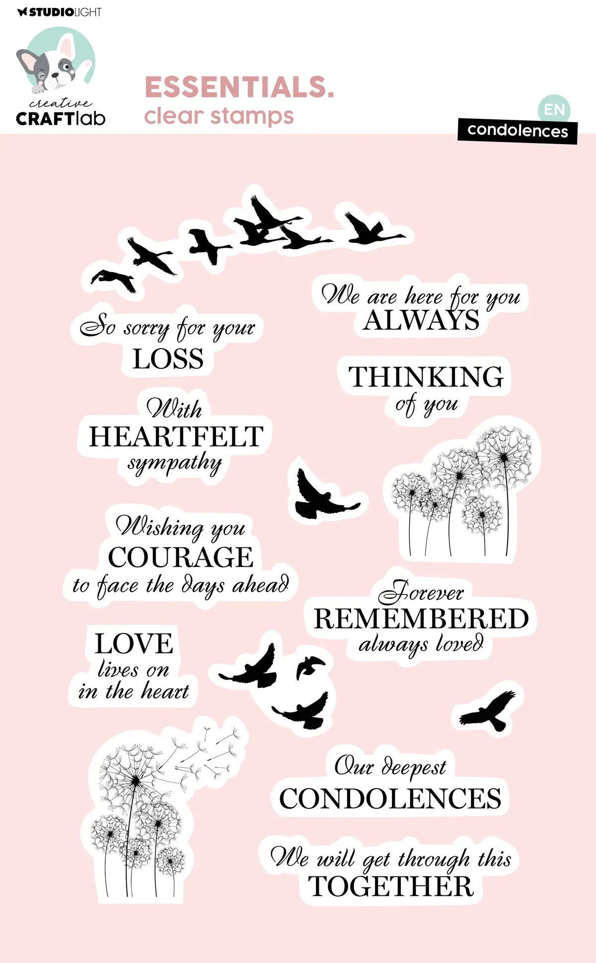 Ccl Clear Stamp Condolences Essentials 15 Pc 1
