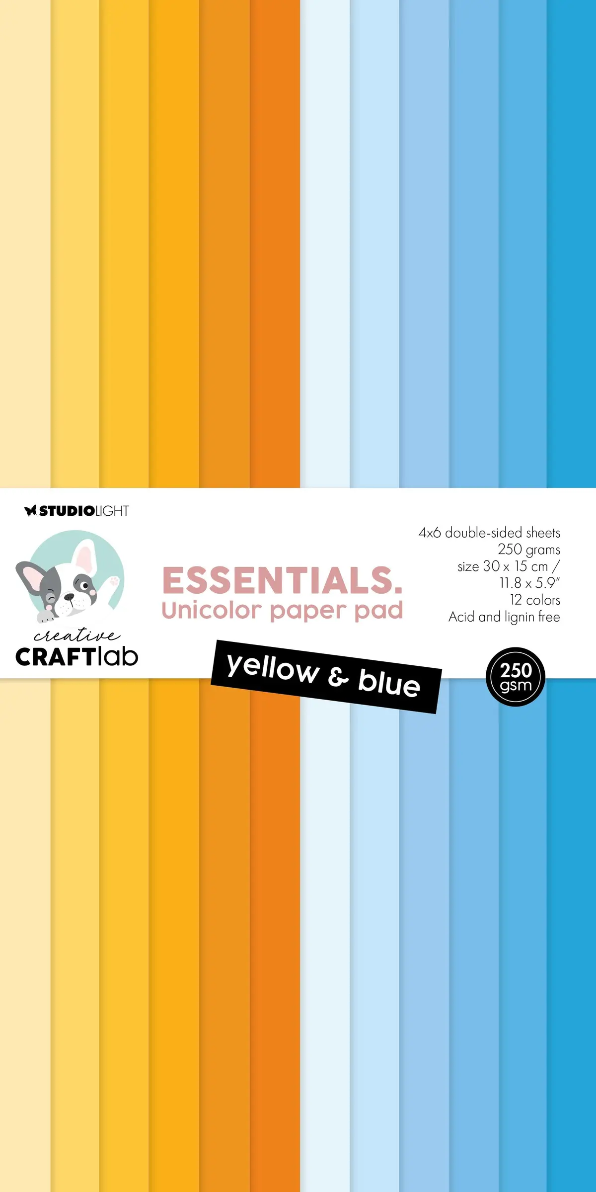 Ccl Unicolor Paper Pad Yellow & Blue Essentials 24 Sh 1