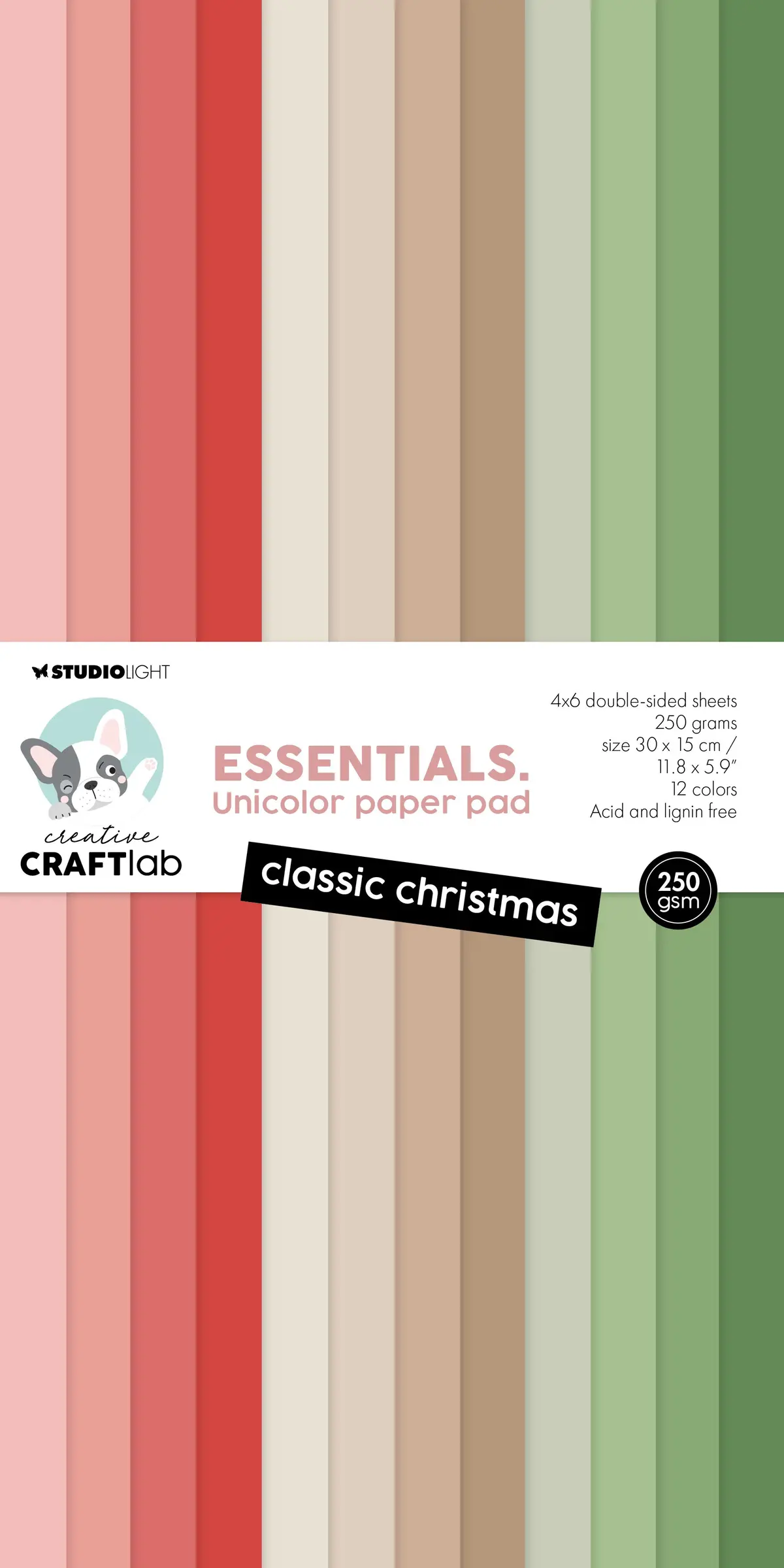 Ccl Unicolor Paper Pad Classic Christmas Essentials 24 Sh 1