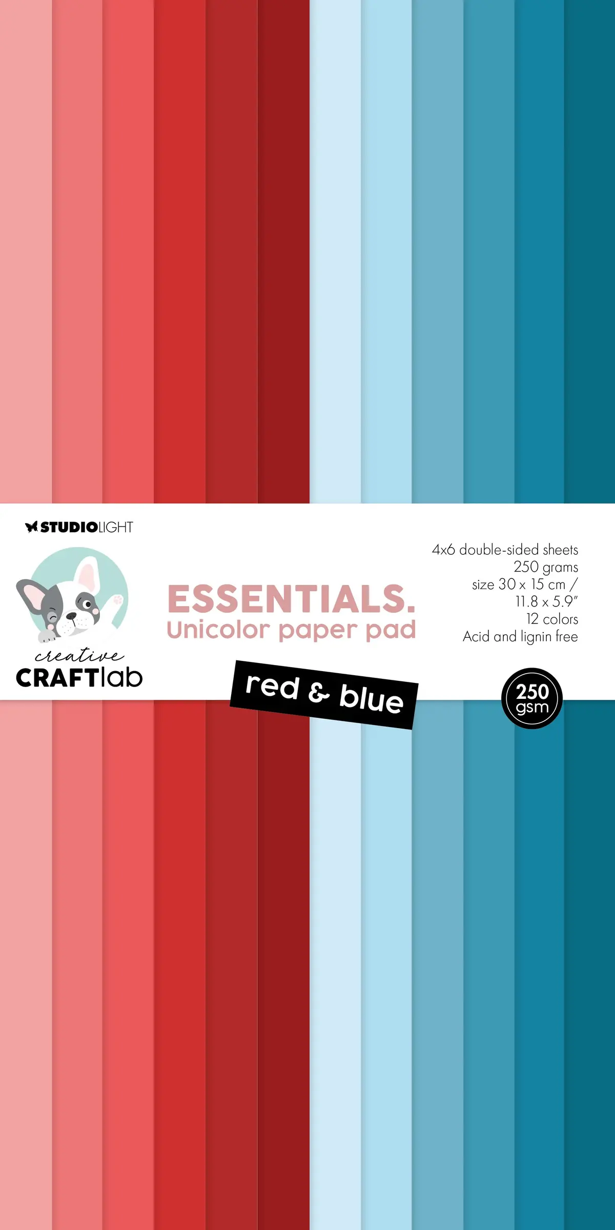 Ccl Unicolor Paper Pad Red & Blue Essentials 24 Sh 1