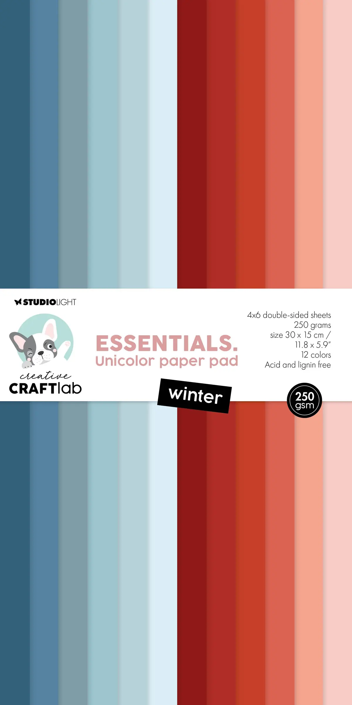 Ccl Uniclor Paper Pad Winter Essentials 300X150x9mm 24 Sheets 1
