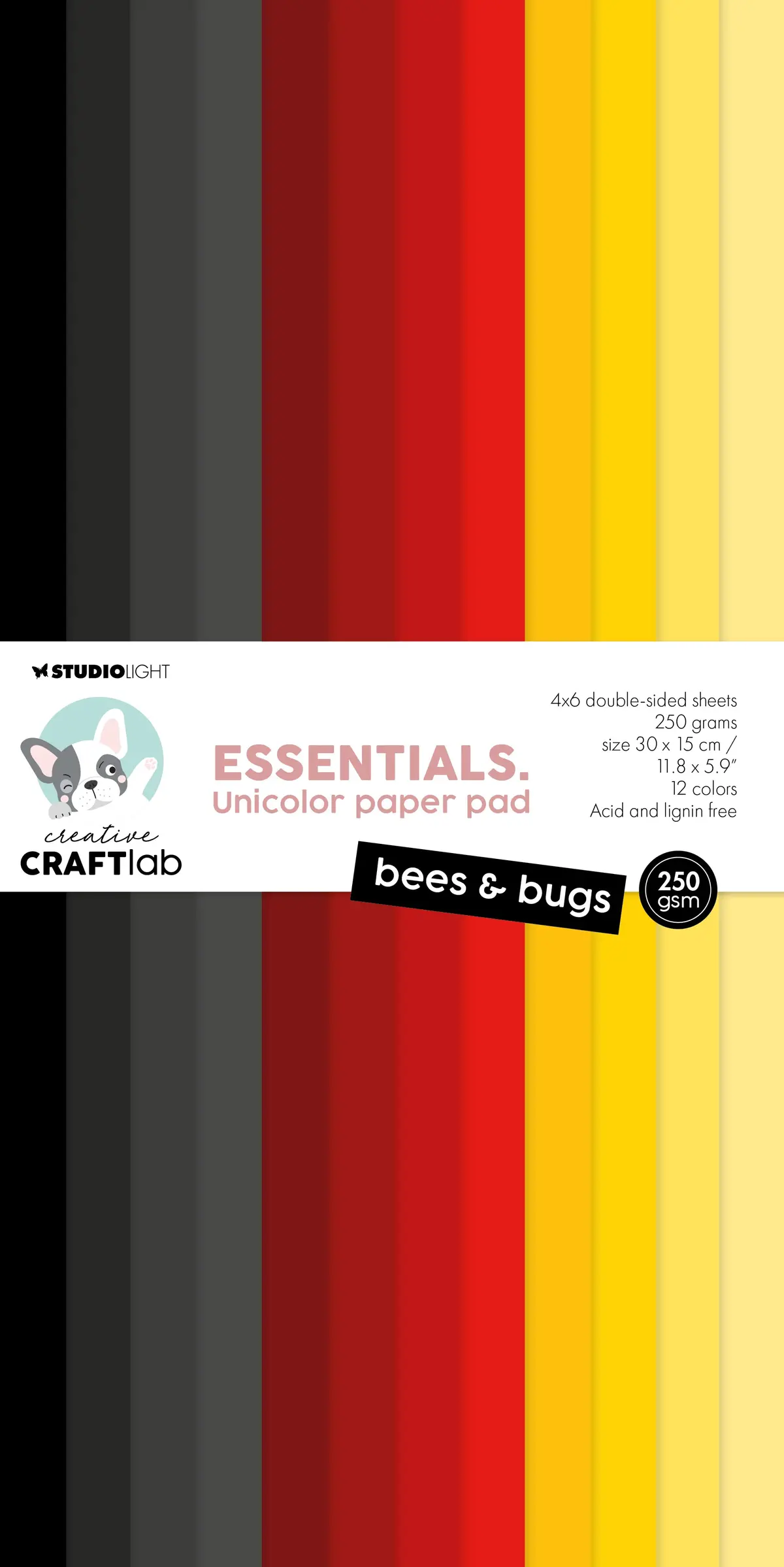 Ccl Unicolor Paper Pad Bees & Bugs Essentials 24 Sheets 1