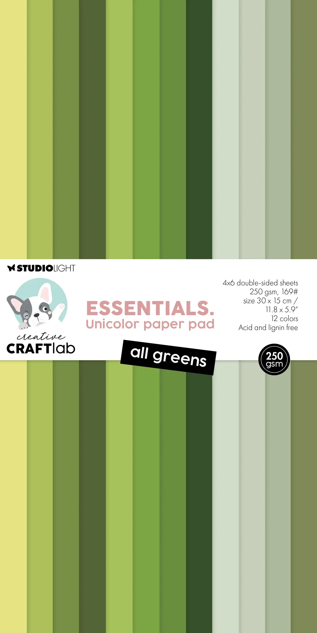 Ccl Unicolor Paper Pad All Greens Essentials 1