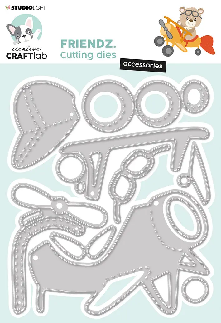 Ccl Cutting Die Airplane Accessories Friendz 128X108x1mm 9 Pc Nr.467 1