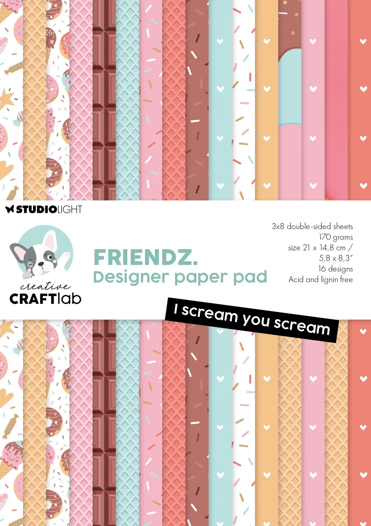 Ccl Design Paper Pad I Scream You Scream Friendz 24 Sh 1