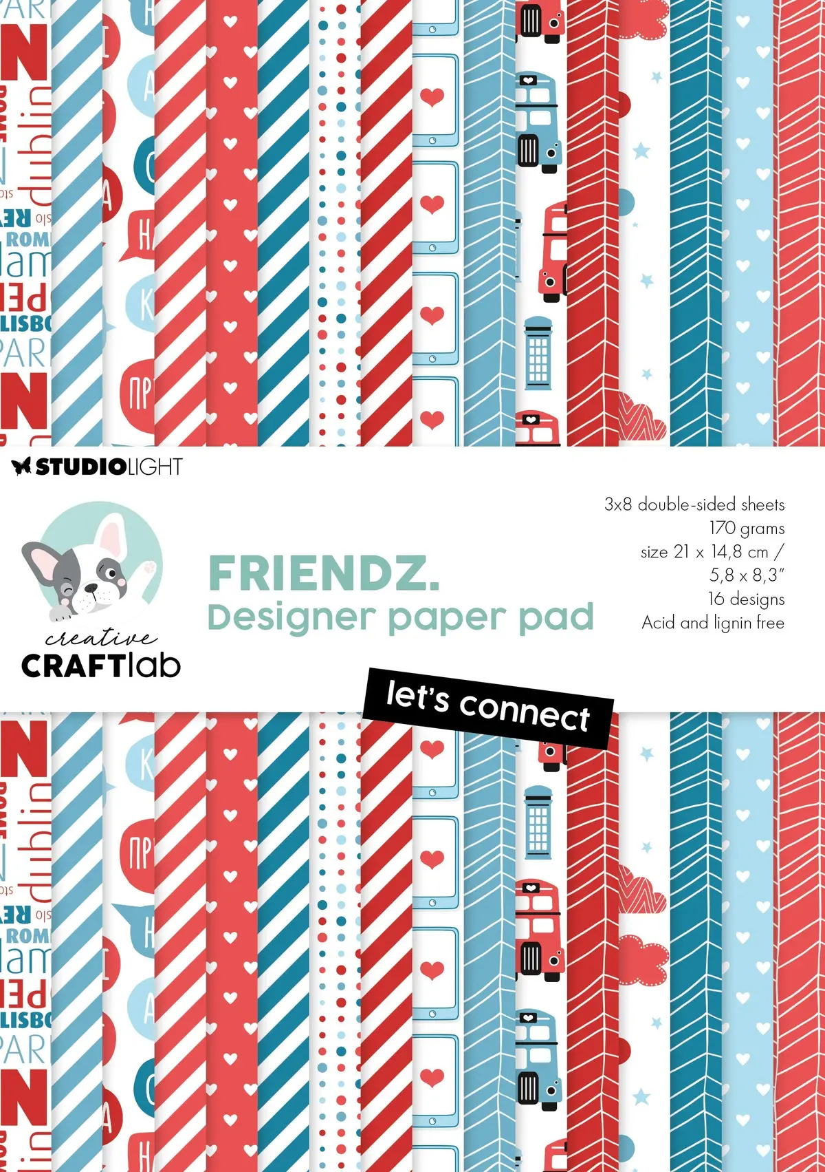 Ccl Designer Paper Pad Let's Connect Friendz 24 Sh 1