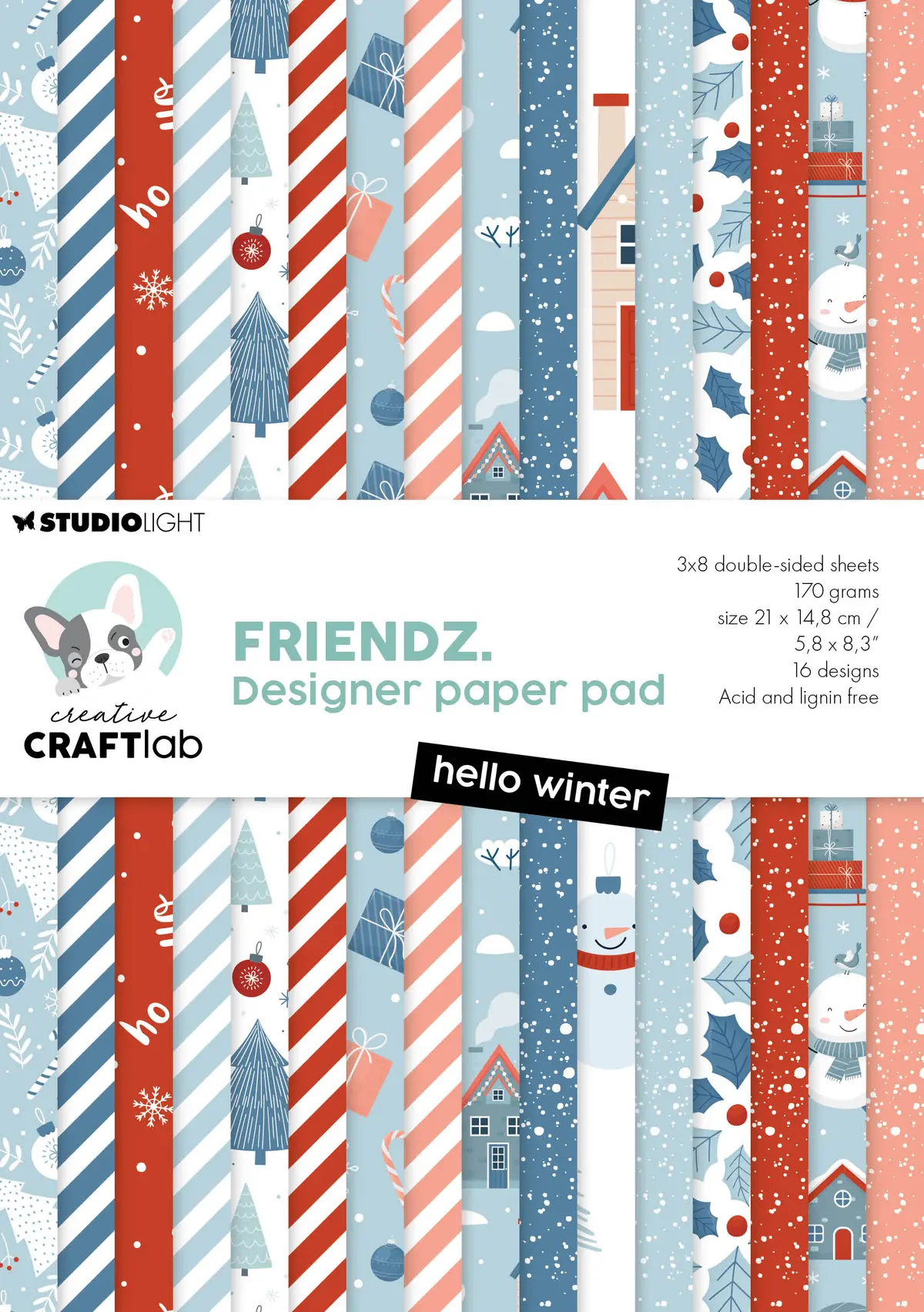 Ccl Designer Paper Pad Hello Winter Friendz 210X148x9mm 24 Sheets 1