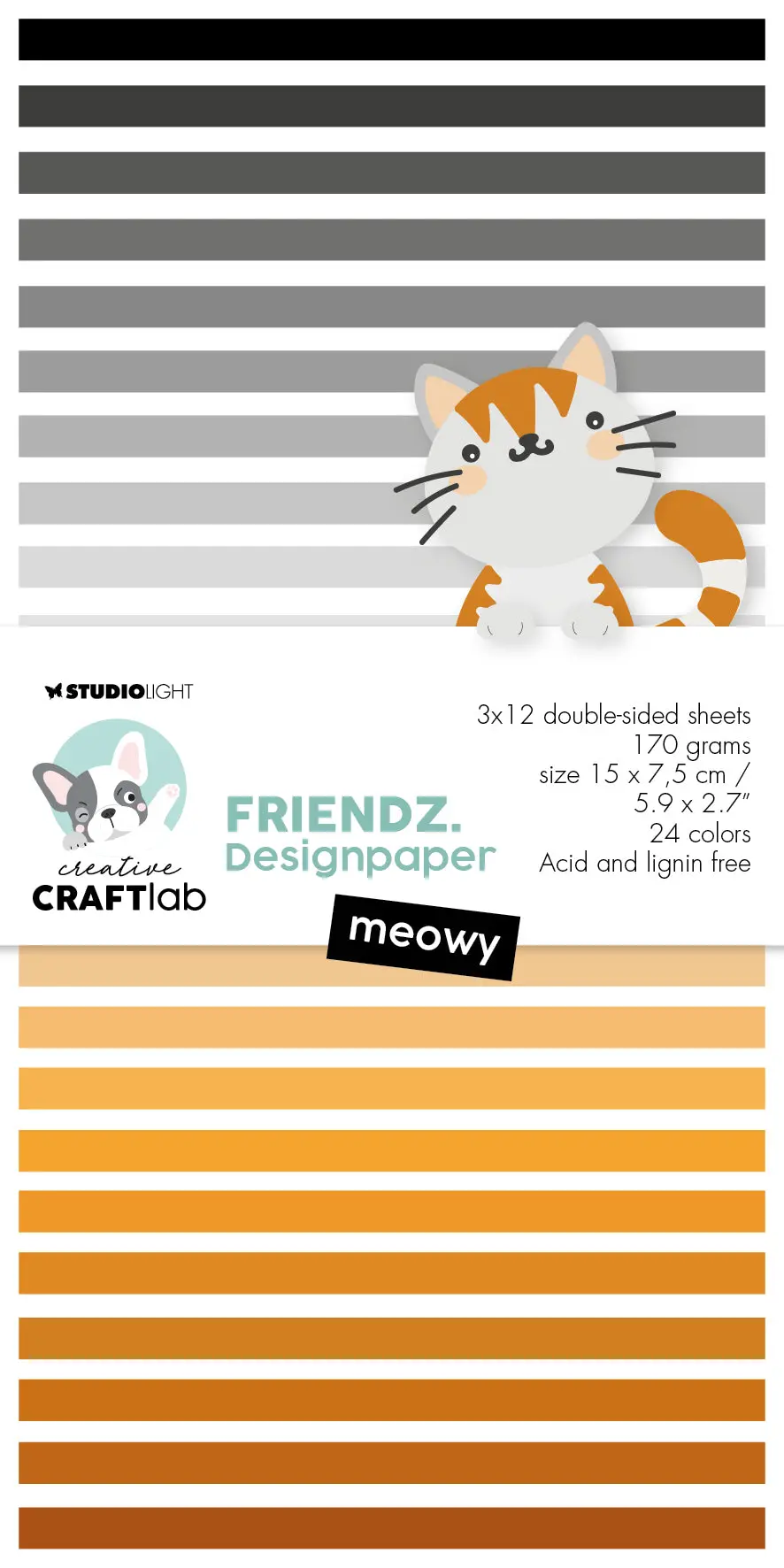 Ccl Paper Pad Meowy Friendz 150X75x9mm 36 Sh Nr.120 1