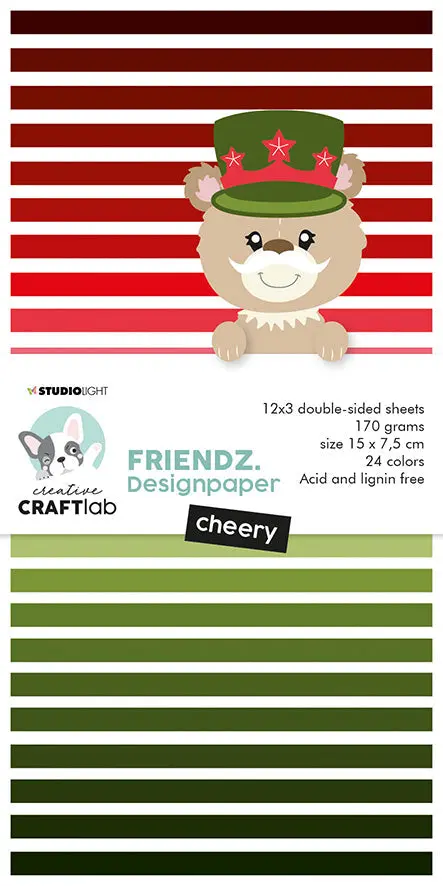 Ccl Paper Pad Cheery Reds & Greens Friendz 150X75x9mm 24 Sh Nr.66 1