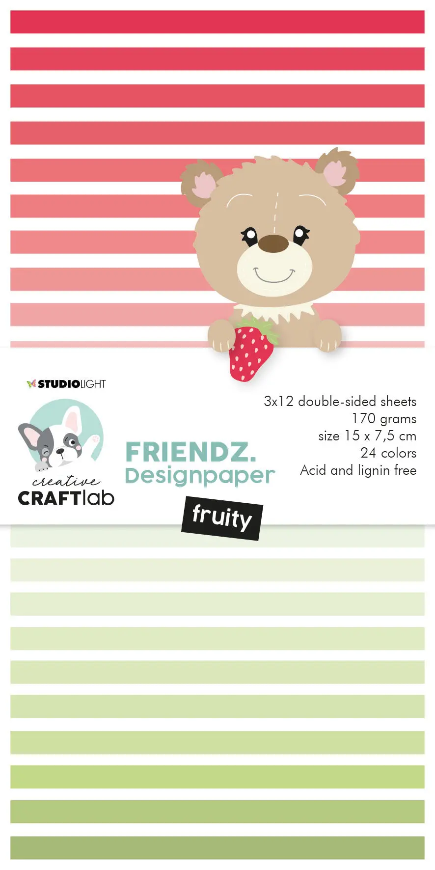 Ccl Mini Paper Pad Fruity Friendz 150X75x9mm 24 Sh Nr.80 1