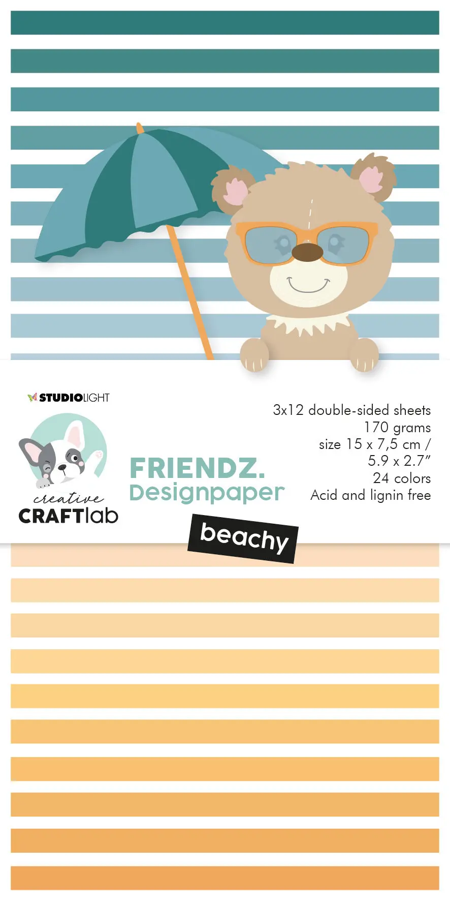 Ccl Mini Paper Pad Beachy Friendz 150X75x9mm 24 Sh Nr.94 1