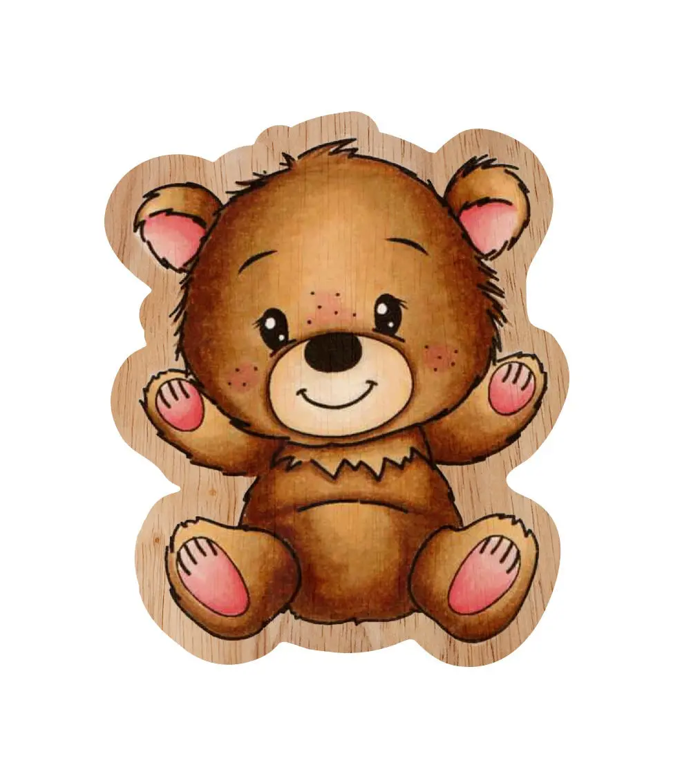 Ccl Rubber Stamp Wooden Ted Sitting Friendz 77X65x4mm 1 Pc Nr.307 1