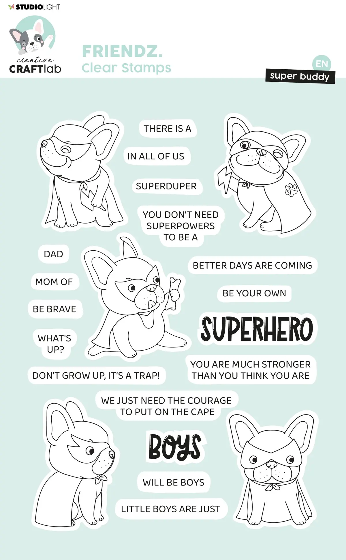 Ccl Clear Stamp Superhero Buddy Friendz 195X133x3mm 22 Pc Nr.468 1